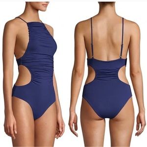 We Wore What  Womens  blue Liv One-Piece Swimsuit